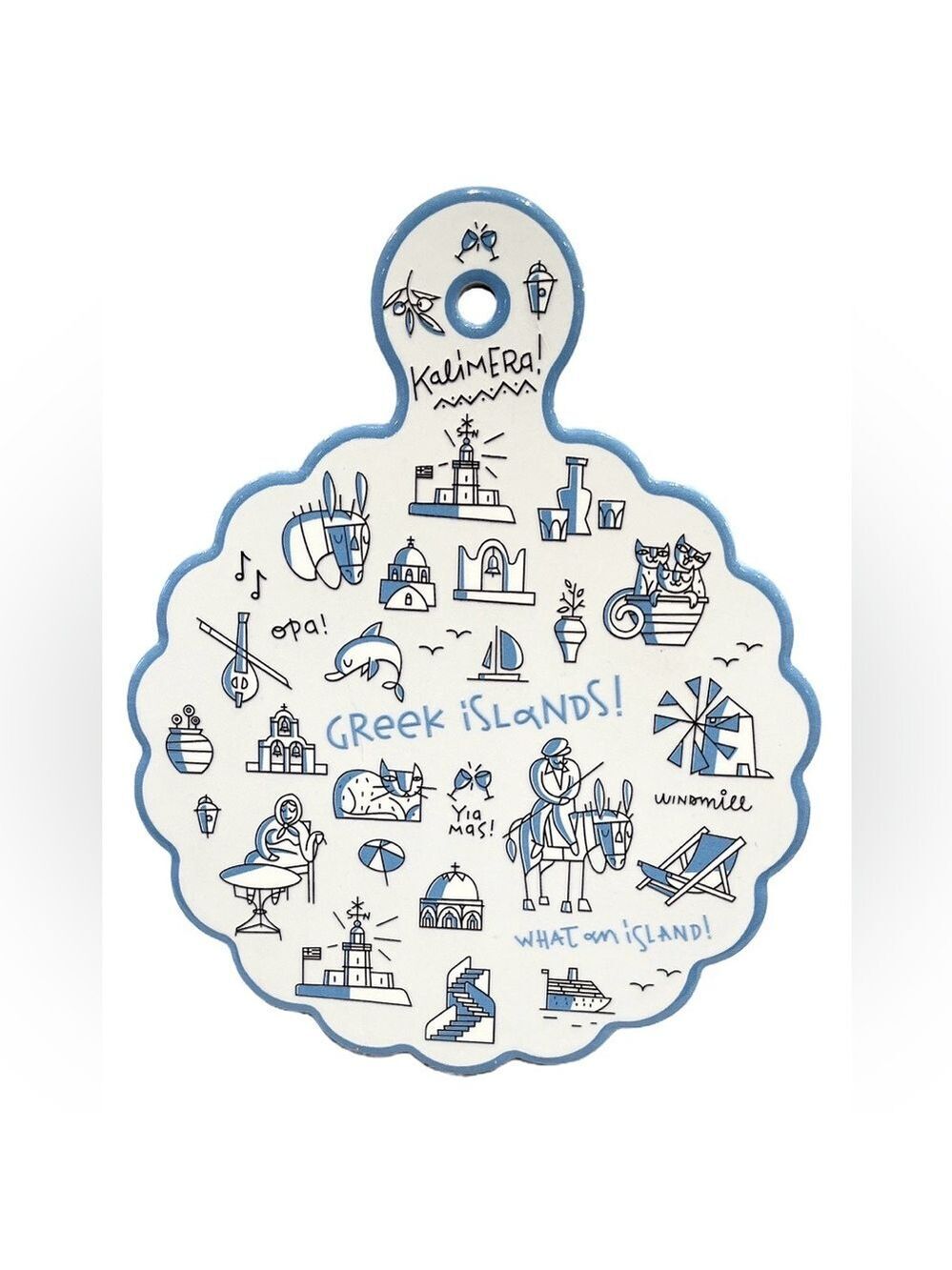 🛍️3/$30 Or 2/$20 🛍️ GREEK ISLANDS Wall Hanging, Pot Holder or Trivet